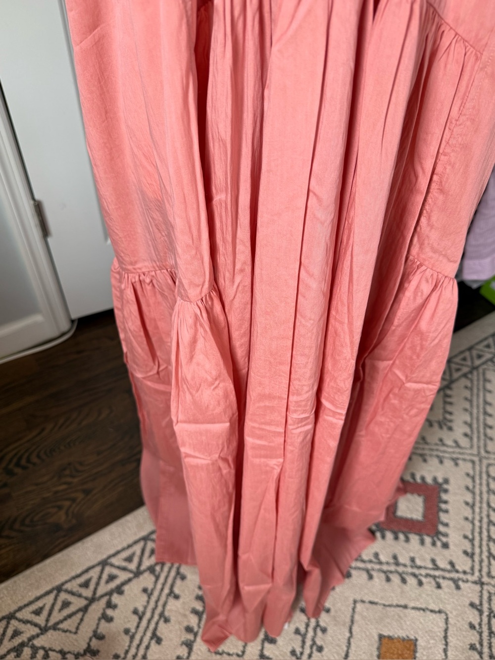 Women's Maxi Dress - Coral Pink Halter Maxi Dress - Picture 3 of 14